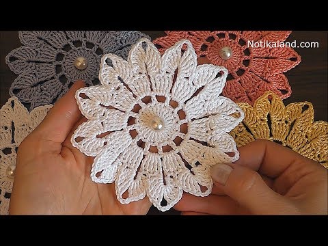 Como Fazer Flor de Crochê com Pérola