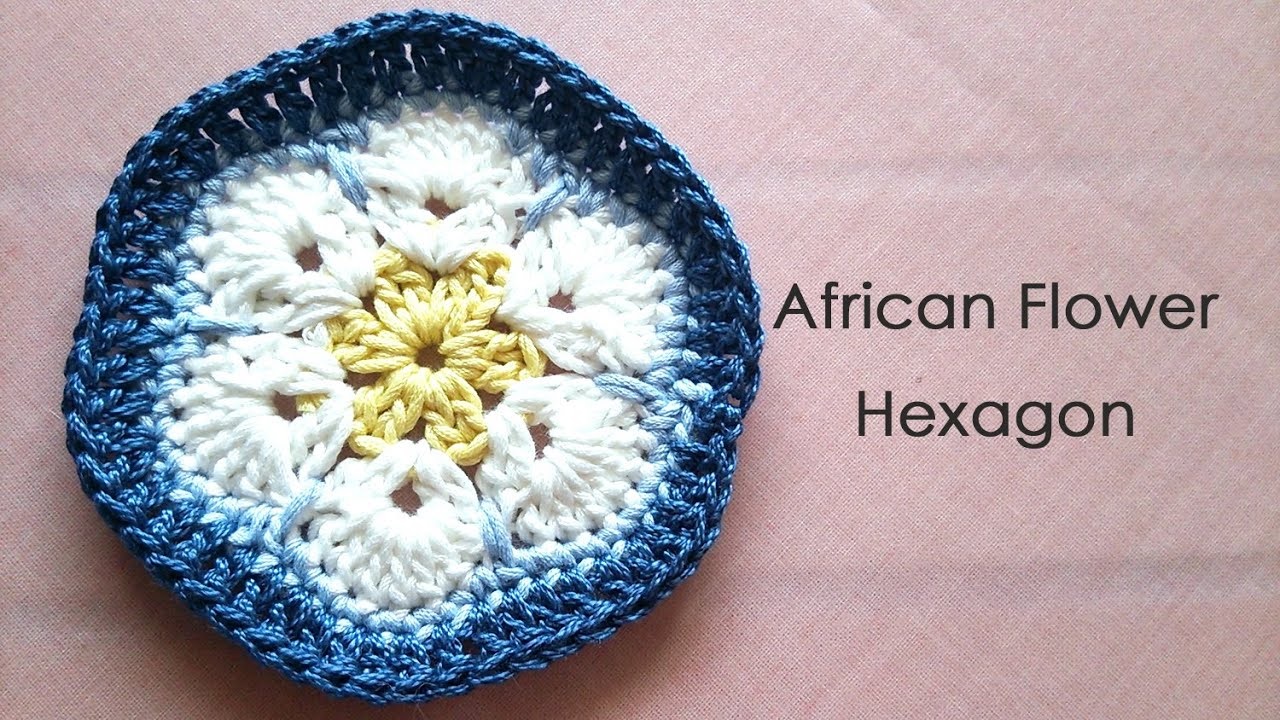 Motivo de Crochê em Hexágono Flor Africana