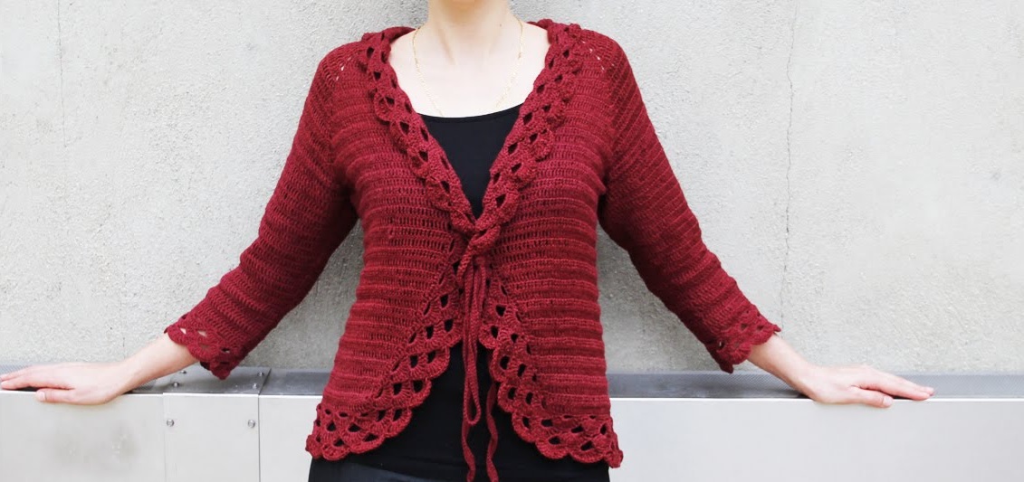 Jaqueta de Crochê Vermelha